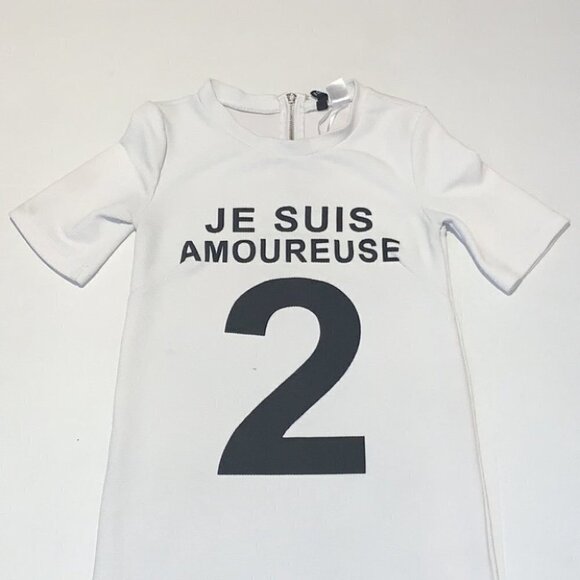 𝅺h&m Divided White Fitted Flare printed jersey style Mini slip on Dress Size 6 - Picture 2 of 10